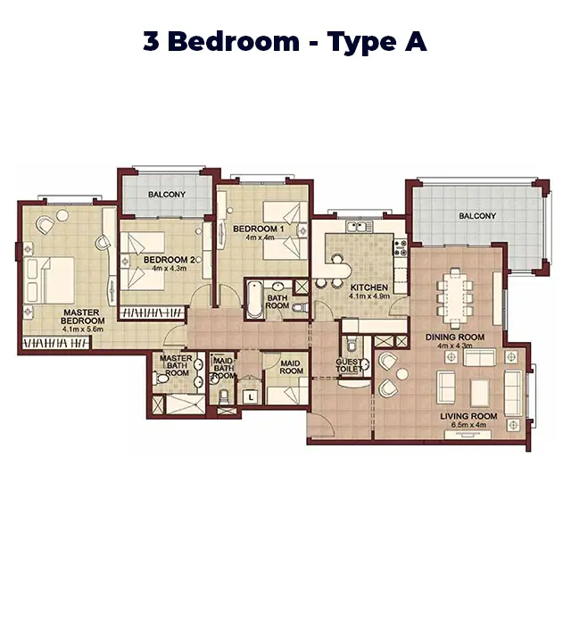 3 BR - Type A